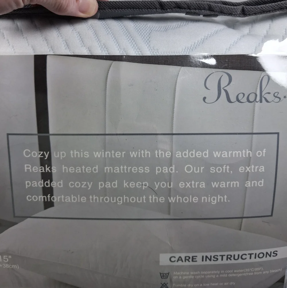 Reaks Queen Size Dual Controlled Heated Mattress Pad 10 Heat Settings 60x80